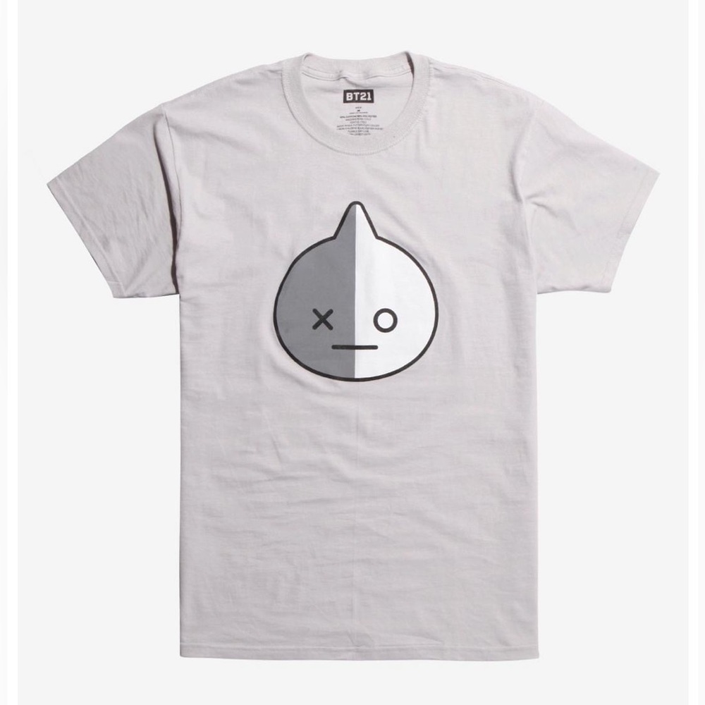 🩶 BT21 Light Grey Van Graphic Tee-Shirt Short-Sleeve Tee